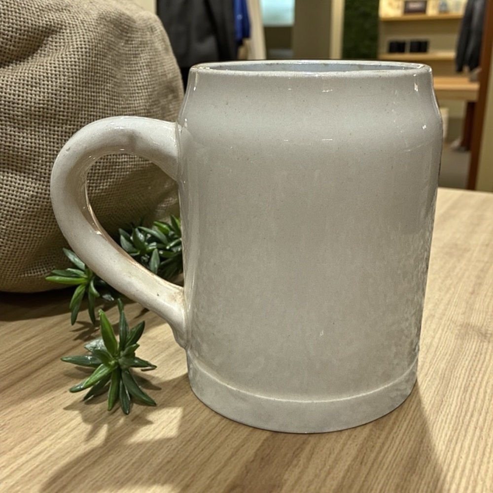 Vintage Gray Stoneware Beer Stein Mug 12 oz Heavy Ceramic Tankard Germany Style